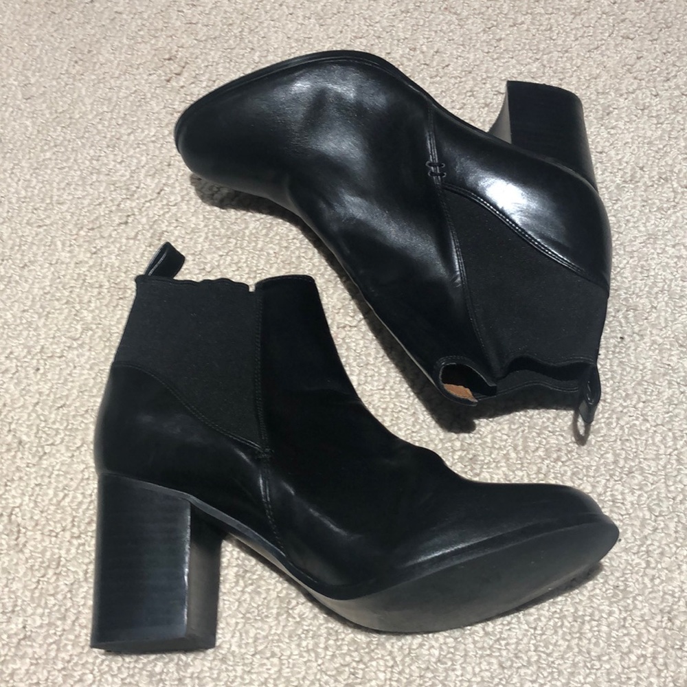 H&M black leather booties